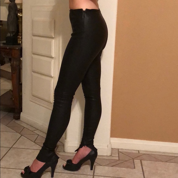 Balenciaga Pants - Balenciaga Black Leather Slim Skinny Pant S (36)